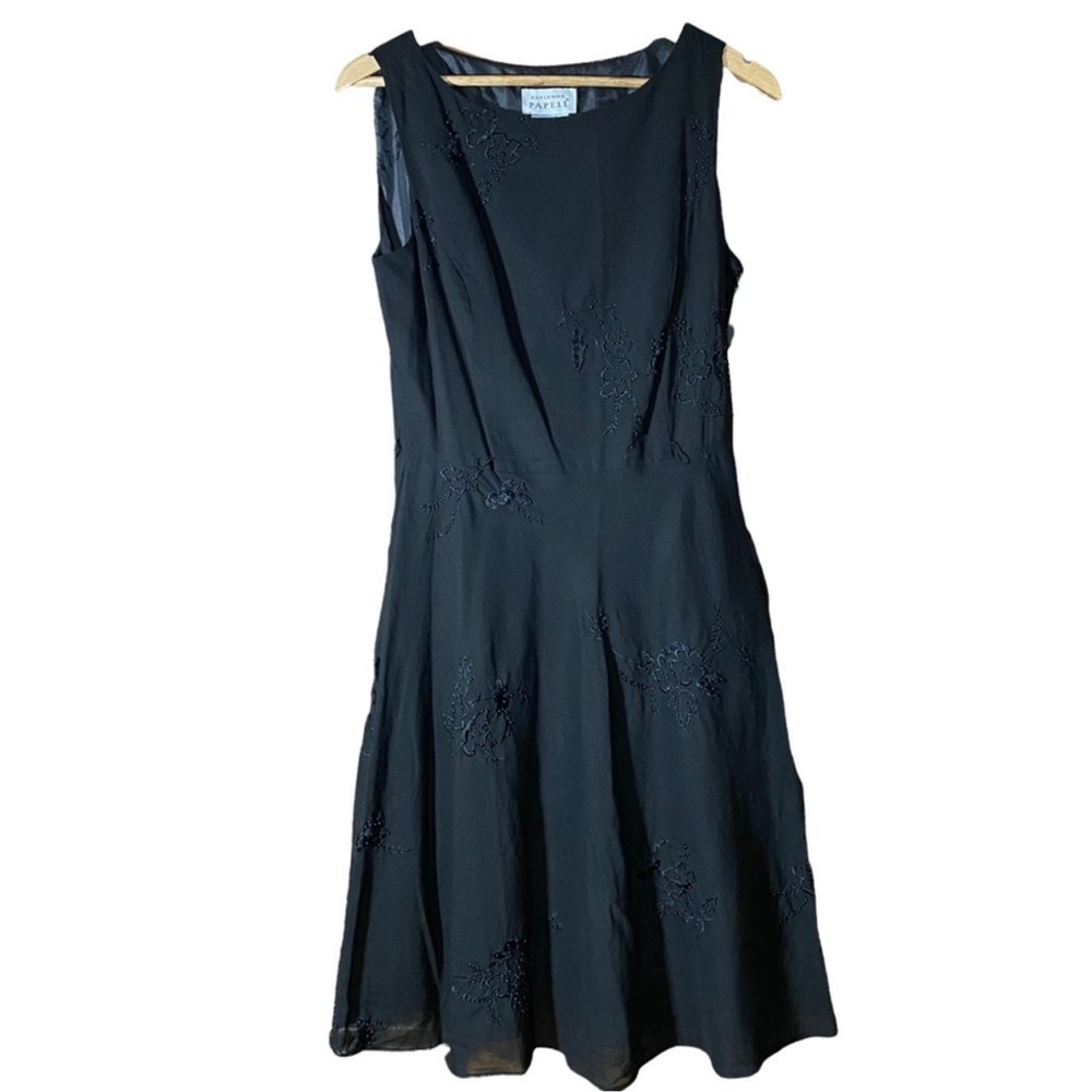 NWT Vintage Adrianna Papell Black Beaded Dress | 10